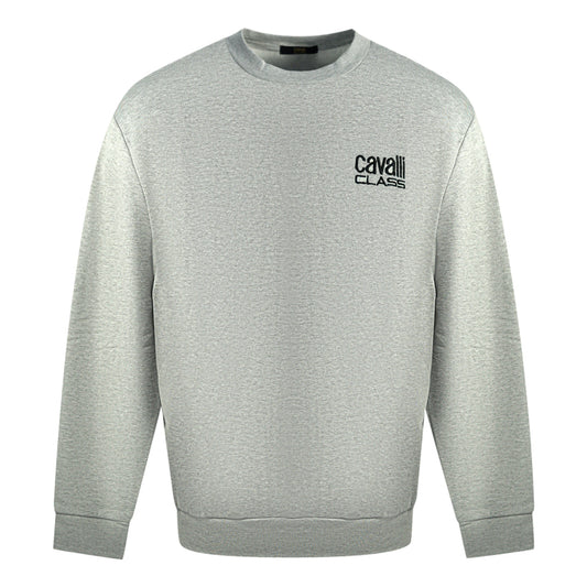 Cavalli Class Print Logo Grey Jumper - Style Centre Wholesale