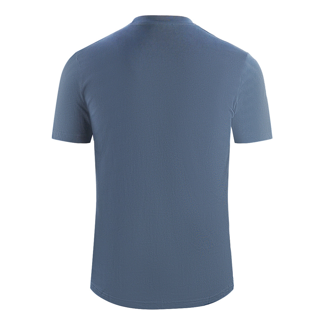 Cavalli Class Bold Orange Logo Navy Blue T Shirt