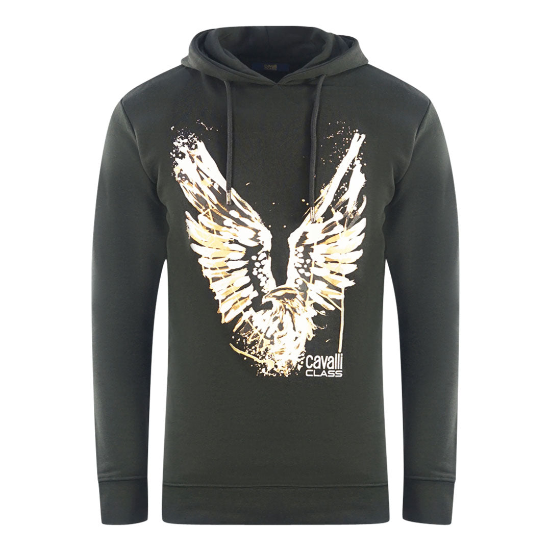 Cavalli Class Golden Eagle Logo Black Hoodie - Style Centre Wholesale