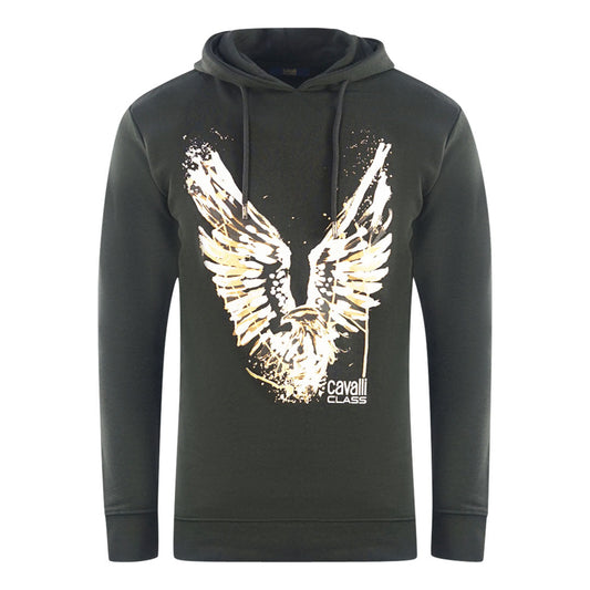 Cavalli Class Golden Eagle Logo Black Hoodie - Style Centre Wholesale