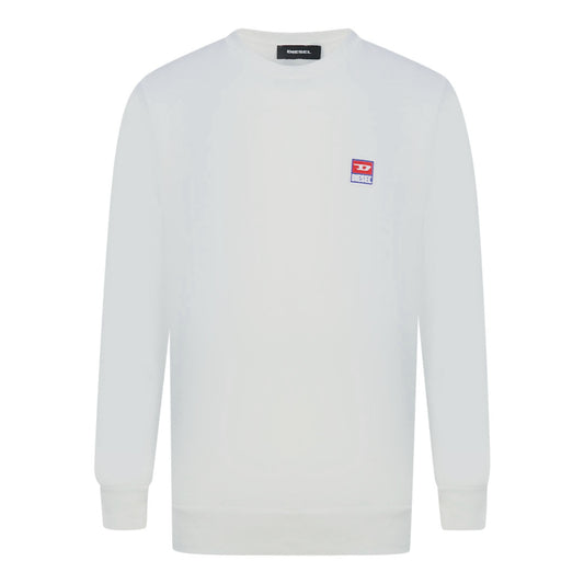Diesel S Gir Div P Pacth Logo White Sweater - Style Centre Wholesale