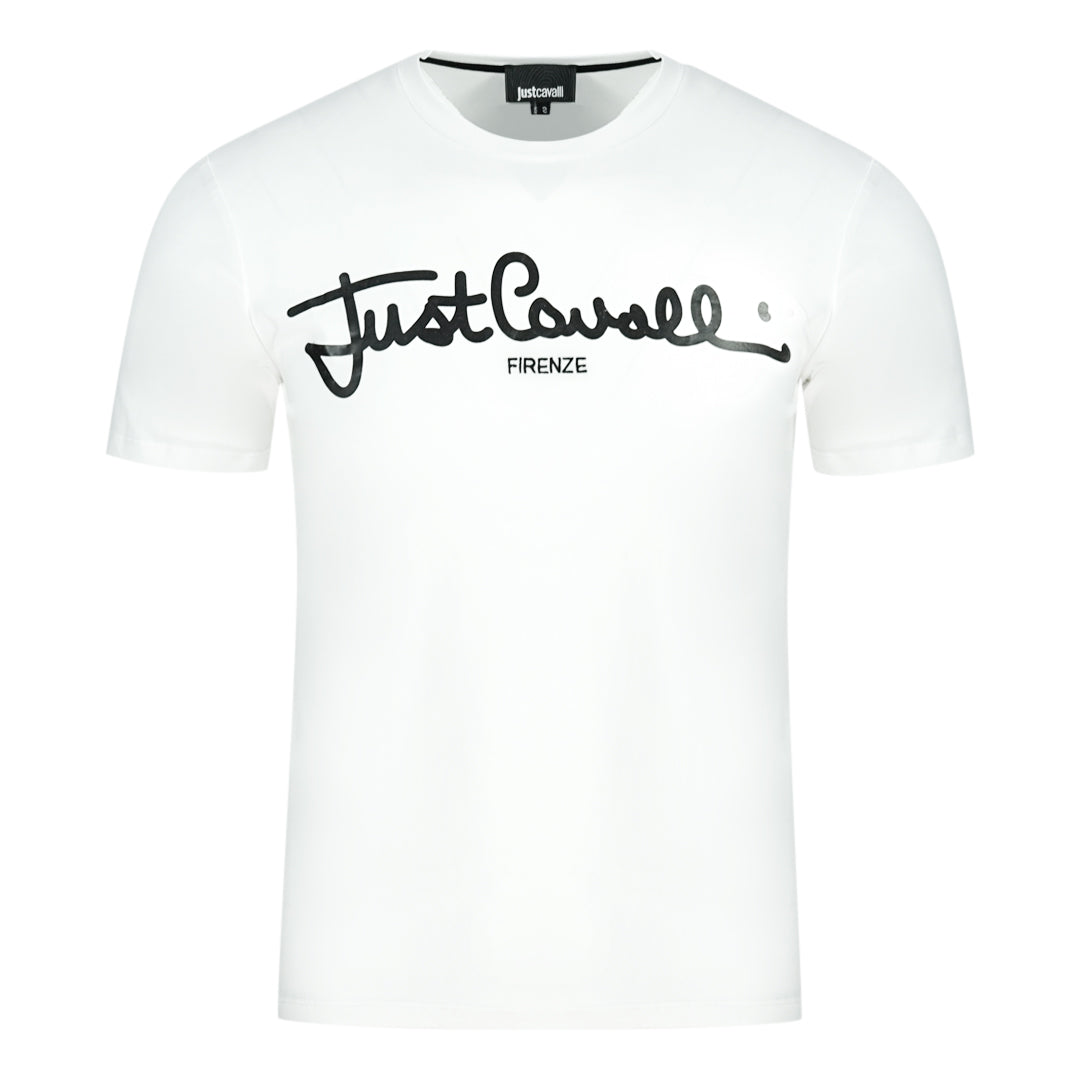 Just Cavalli Logo Signature White T Shirt