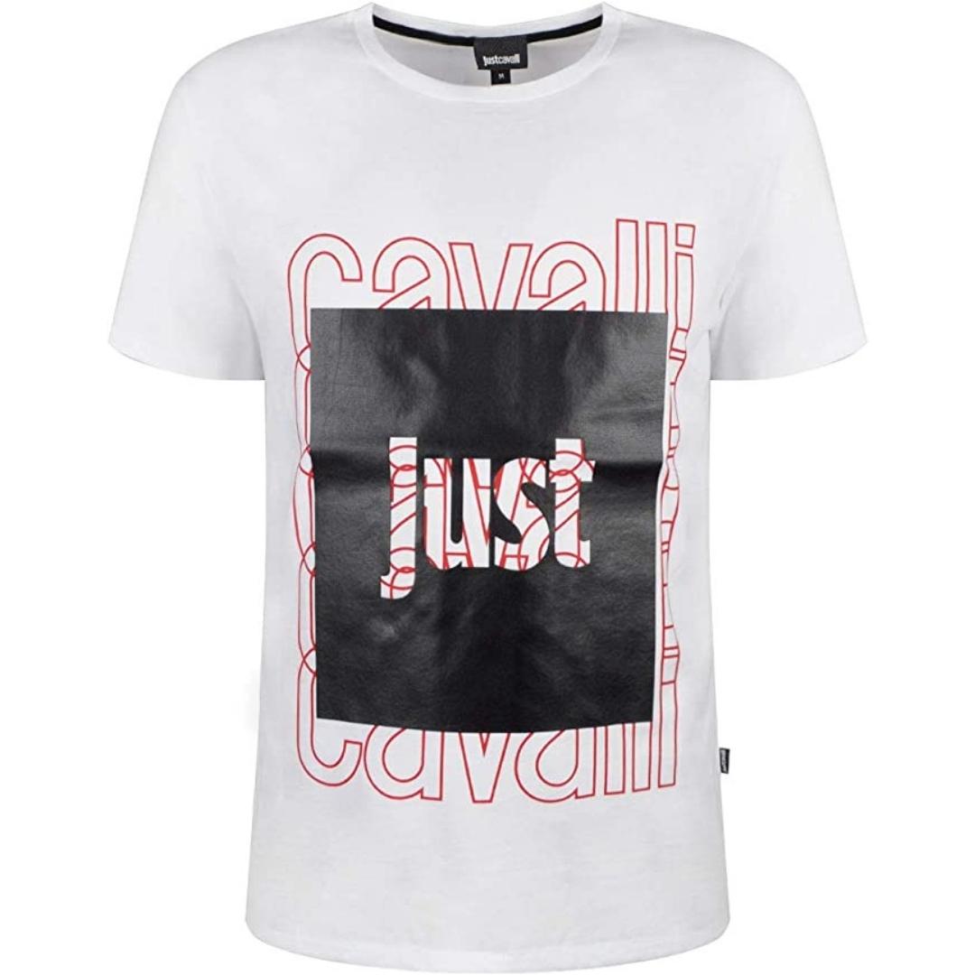 Just Cavalli Box Logo White T Shirt