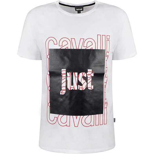 Just Cavalli Box Logo White T Shirt