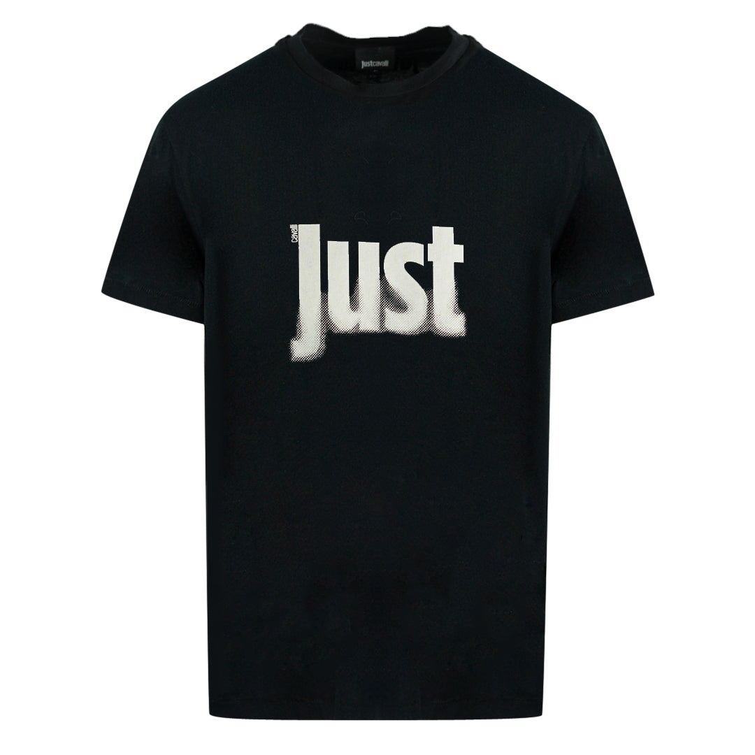 Just Cavalli Faded Logo Black T Shirt