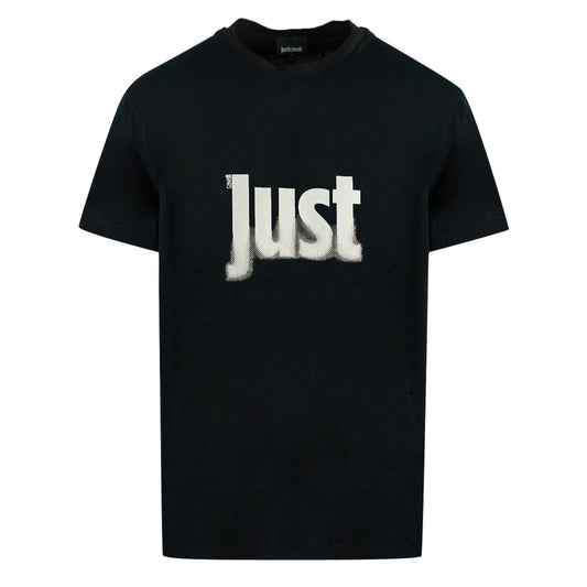 Just Cavalli Faded Logo Black T Shirt