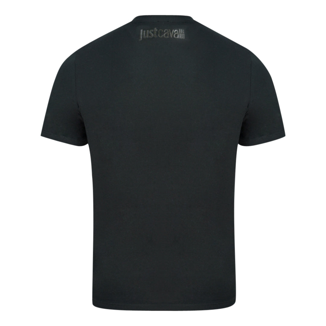 Just Cavalli Faded Logo Black T Shirt