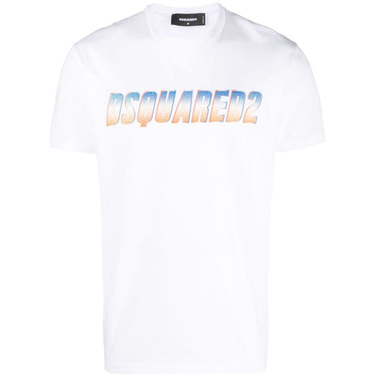Dsquared2 Sparkle Logo Cool Fit White T Shirt - Style Centre Wholesale