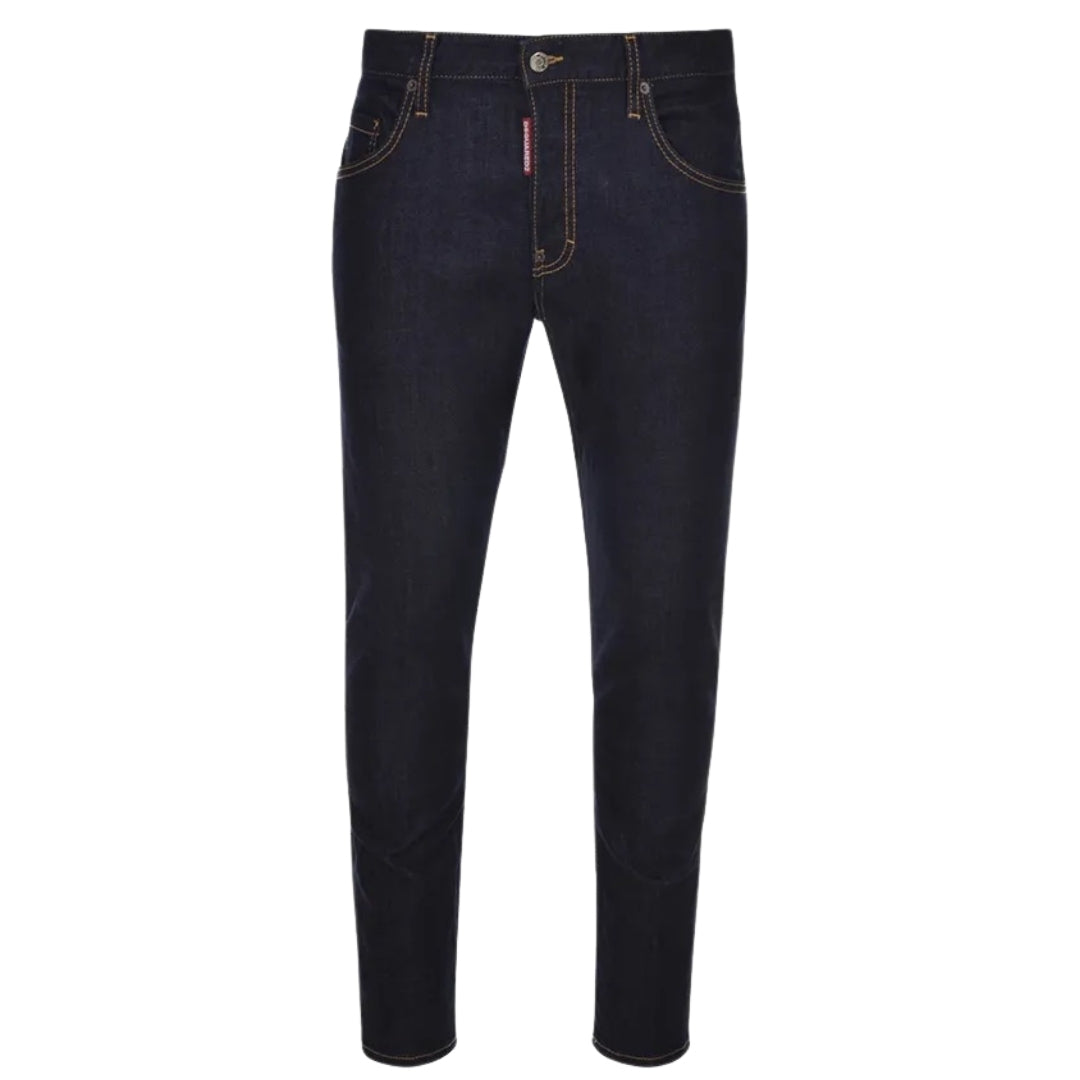Dsquared2 Skater Jean Italian Address Logo Navy Blue Wash Jeans S74Lb1198 S30664 470 - Style Centre Wholesale