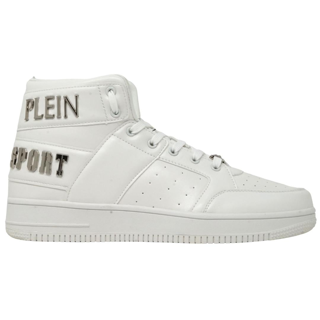 Philipp Plein Sport Hi Top Bold Brand White Sneakers