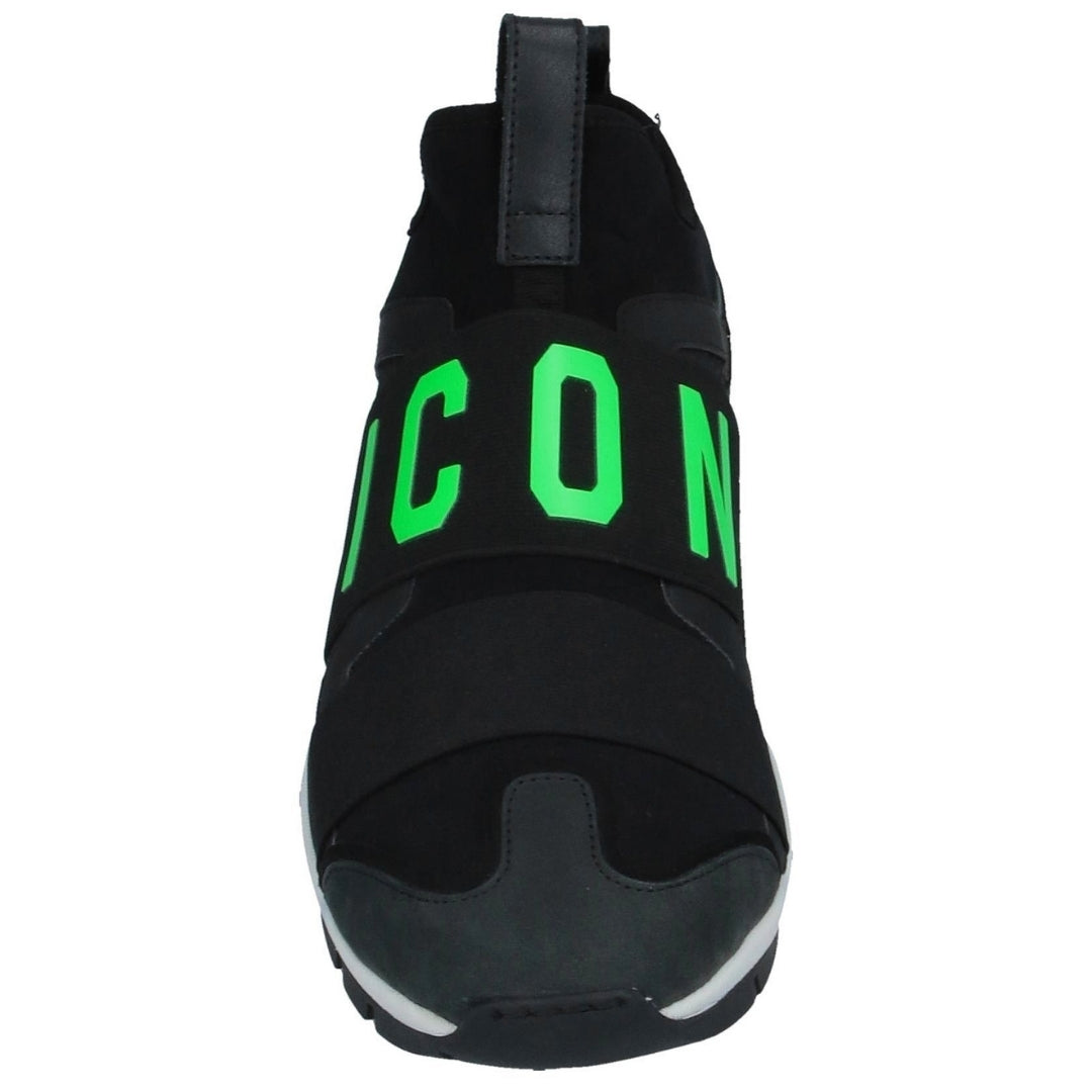 Dsquared2 Green ICON Logo Strap Black Sneakers - Nova Clothing