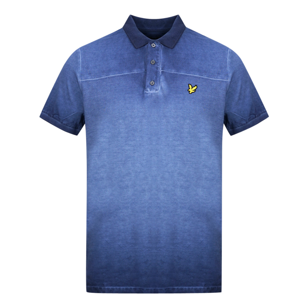 Lyle Scott Navy Blue Ink Wash Polo Shirt