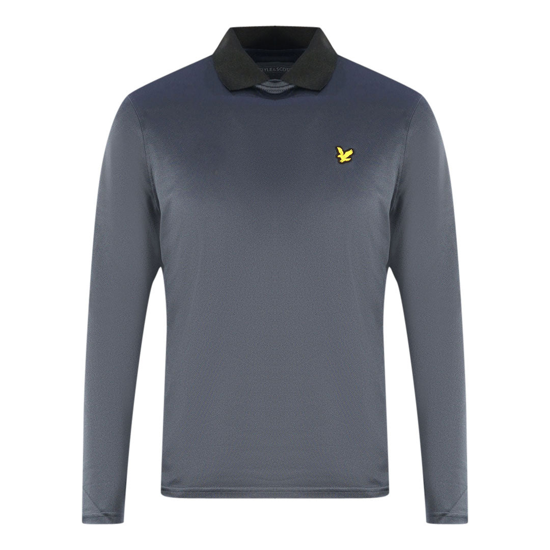 Lyle Scott Golf Venteech Long Sleeve Dark Grey Polo Shirt