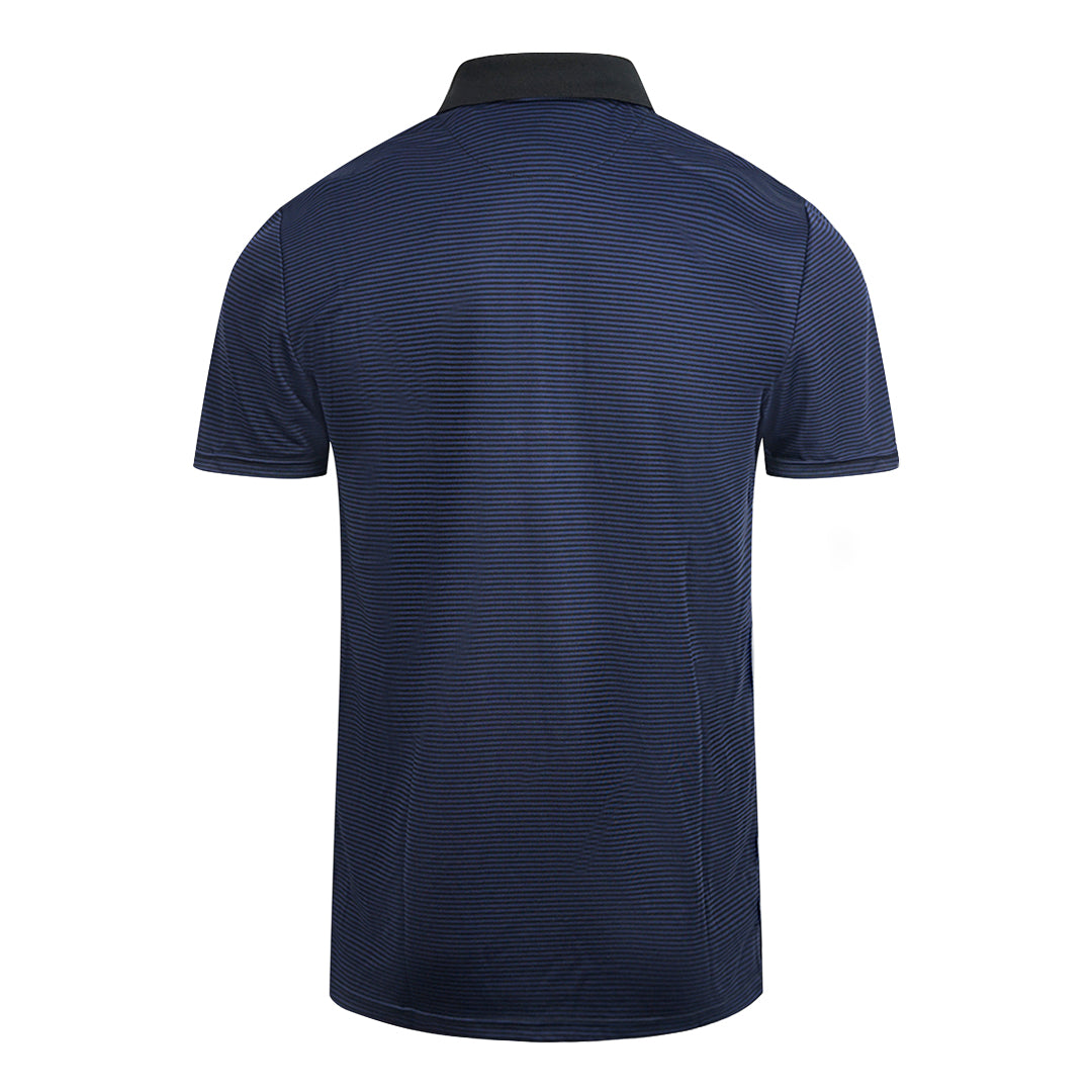 Lyle Scott Navy Blue Golf Microstripe Polo Shirt