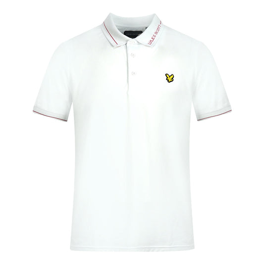 Lyle & Scott White Branded Collar Polo Shirt SP1564G 626