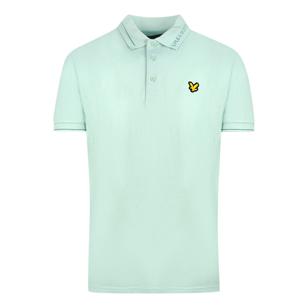 Lyle Scott Acid Blue Branded Collar Polo Shirt