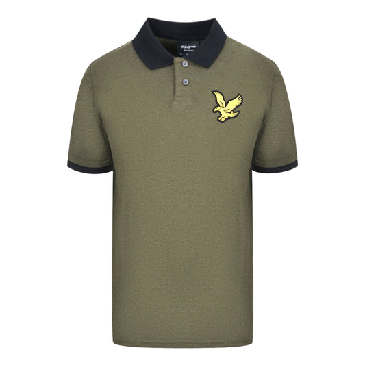 Lyle Scott Olive Green Block Marl Polo Shirt