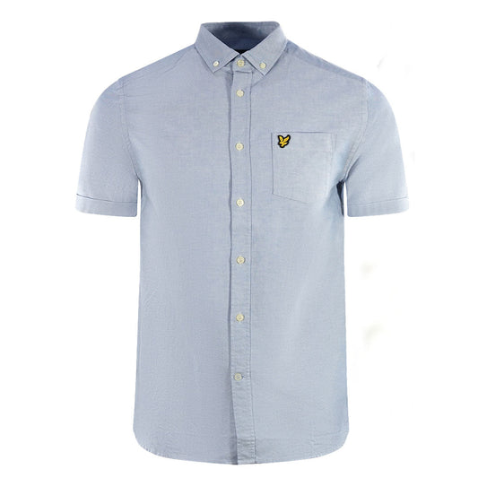 Lyle Scott Blue Short Sleeved Casual Oxford Shirt