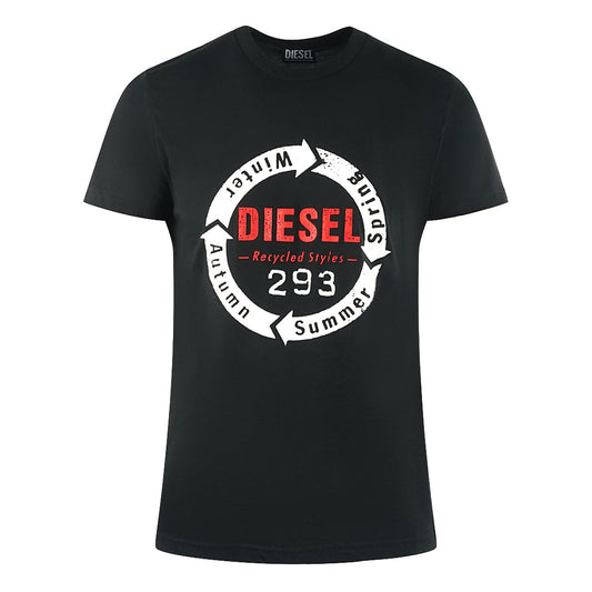 Diesel Recycled Styles Logo Black T Shirt - Style Centre Wholesale