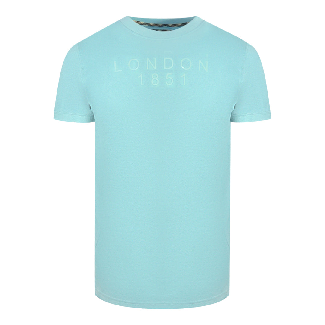 Aquascutum London 1851 Tape Logo Sky Blue T Shirt