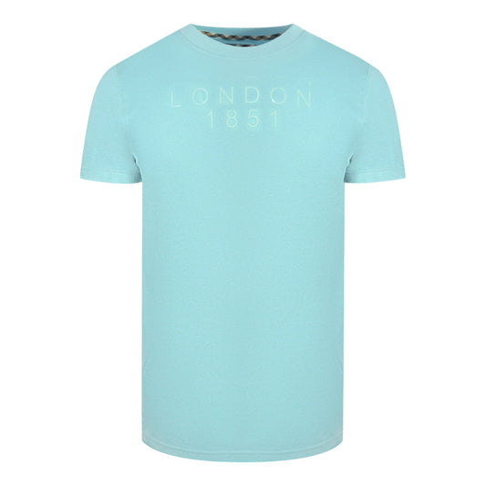 Aquascutum London 1851 Tape Logo Sky Blue T Shirt