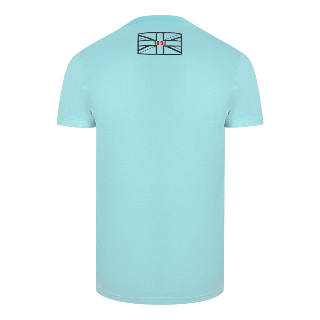 Aquascutum London 1851 Tape Logo Sky Blue T Shirt