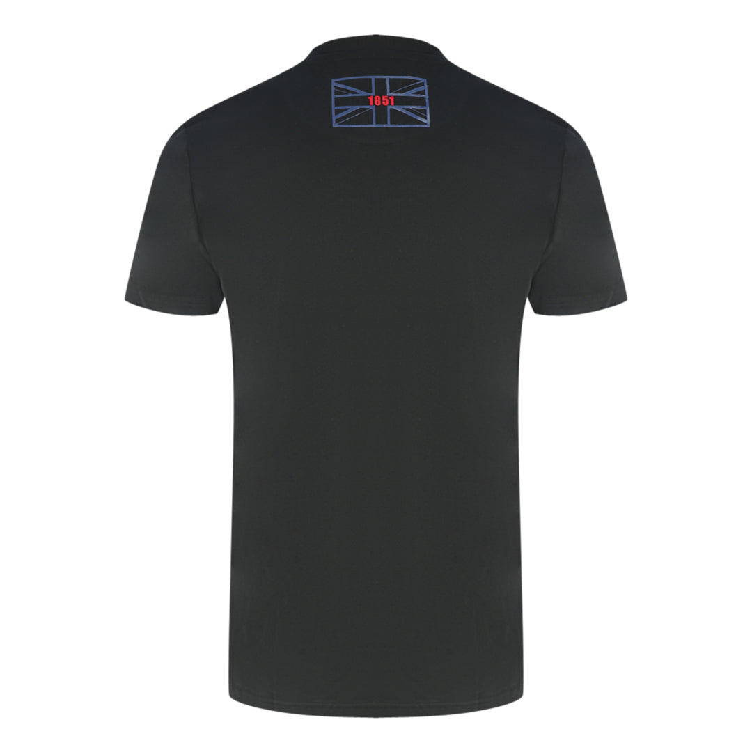 Aquascutum London 1851 Tape Logo Black T Shirt