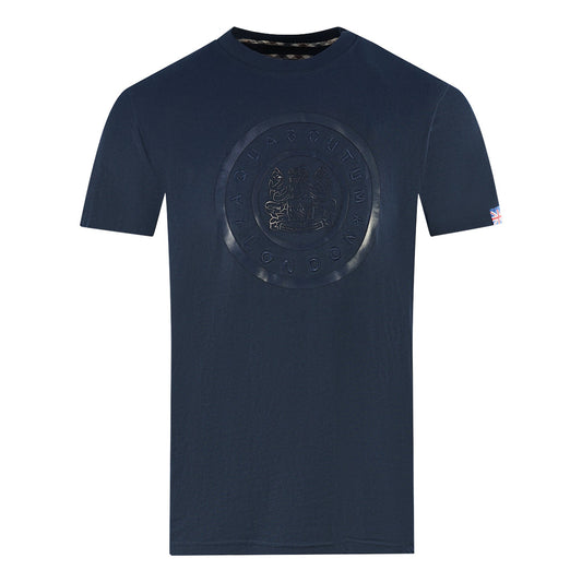 Aquascutum London Circle Logo Navy Blue T Shirt