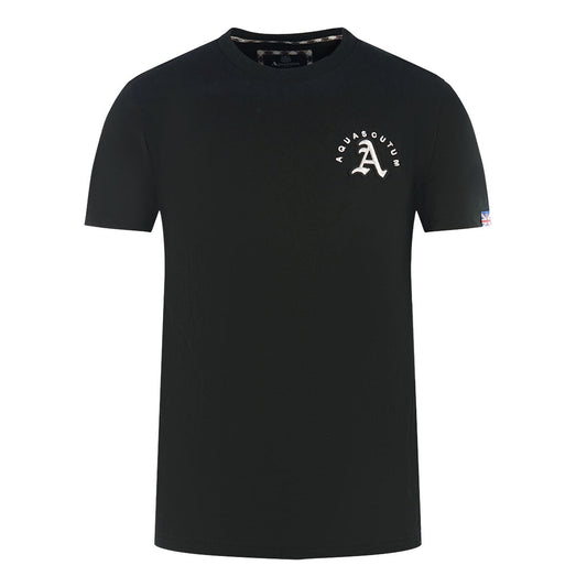 Aquascutum London Embroidered A Logo Black T Shirt - Style Centre Wholesale