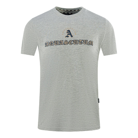 Aquascutum Script Logo Grey T Shirt - Style Centre Wholesale