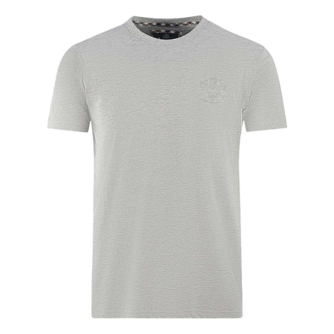 Aquascutum London Tonal Aldis Logo Grey T Shirt - Style Centre Wholesale