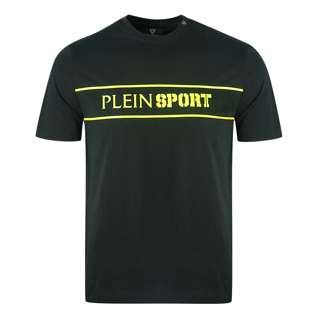 Plein Sport Strip Logo Black T-Shirt - Nova Clothing