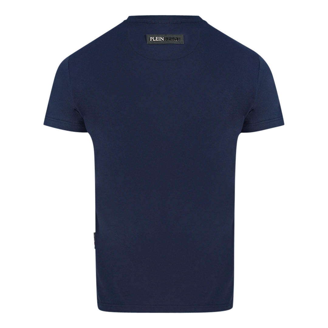 Plein Sport Block Pink Logo Navy Blue T Shirt - Style Centre Wholesale