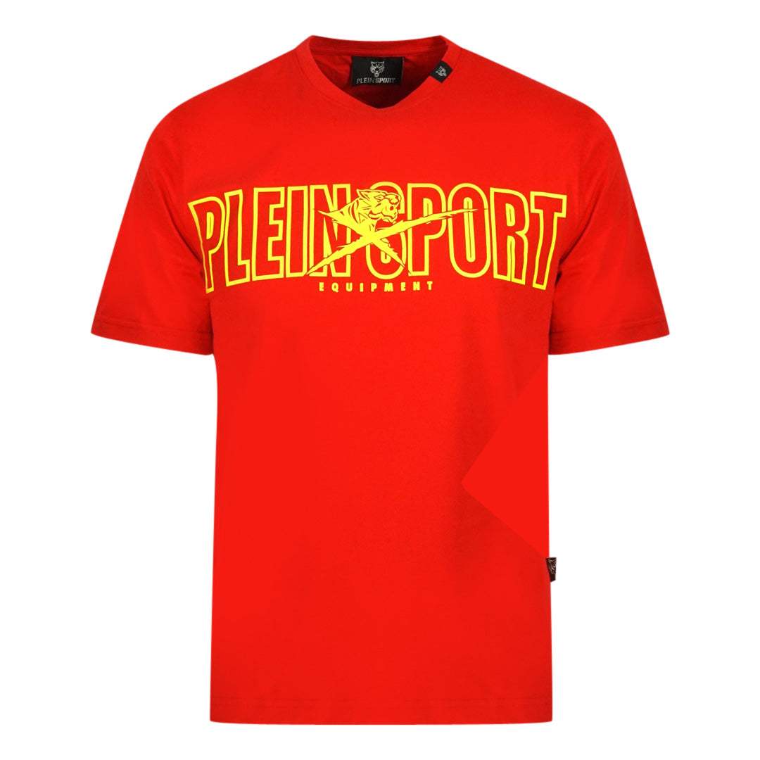 Plein Sport Bold Branded Logo Red T Shirt - Style Centre Wholesale