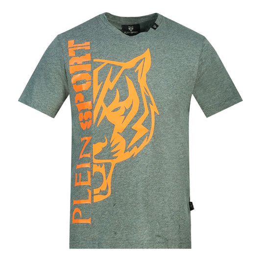 Plein Sport Tiger Side Logo Grey T Shirt