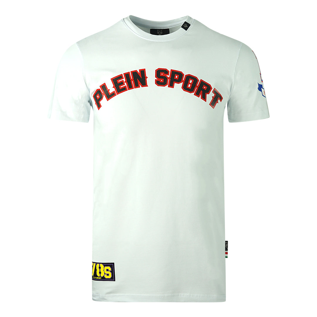 Plein Sport Multi Colour Logos White T Shirt