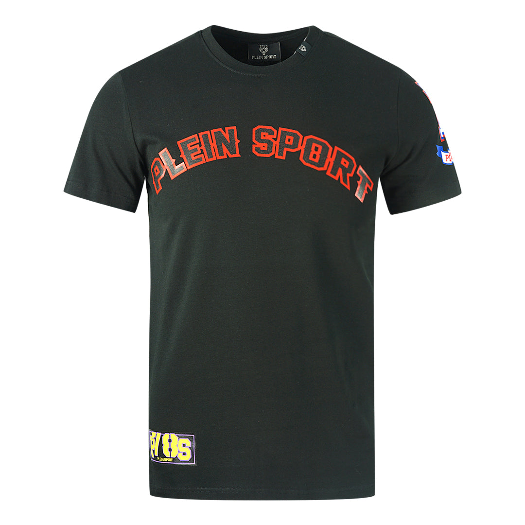 Plein Sport Mutli Logo Black T-Shirt - Nova Clothing