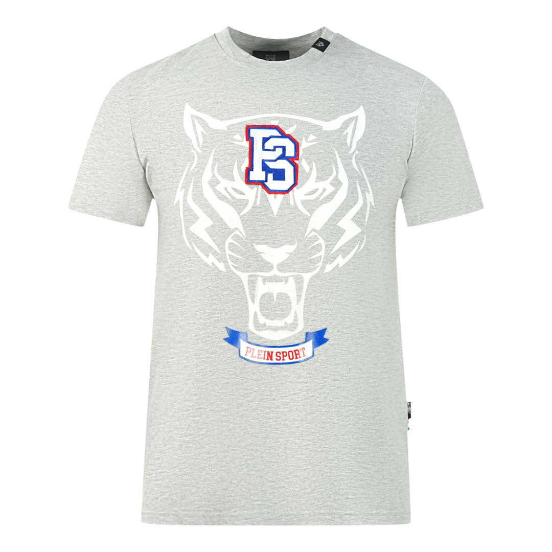 Plein Sport Ps Tiger Logo Grey T Shirt