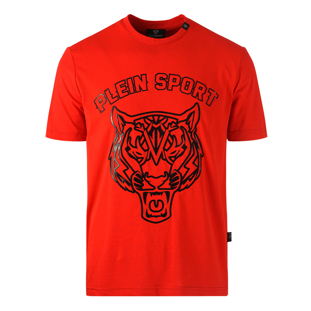 Plein Sport Tiger Head Logo Red T-Shirt M