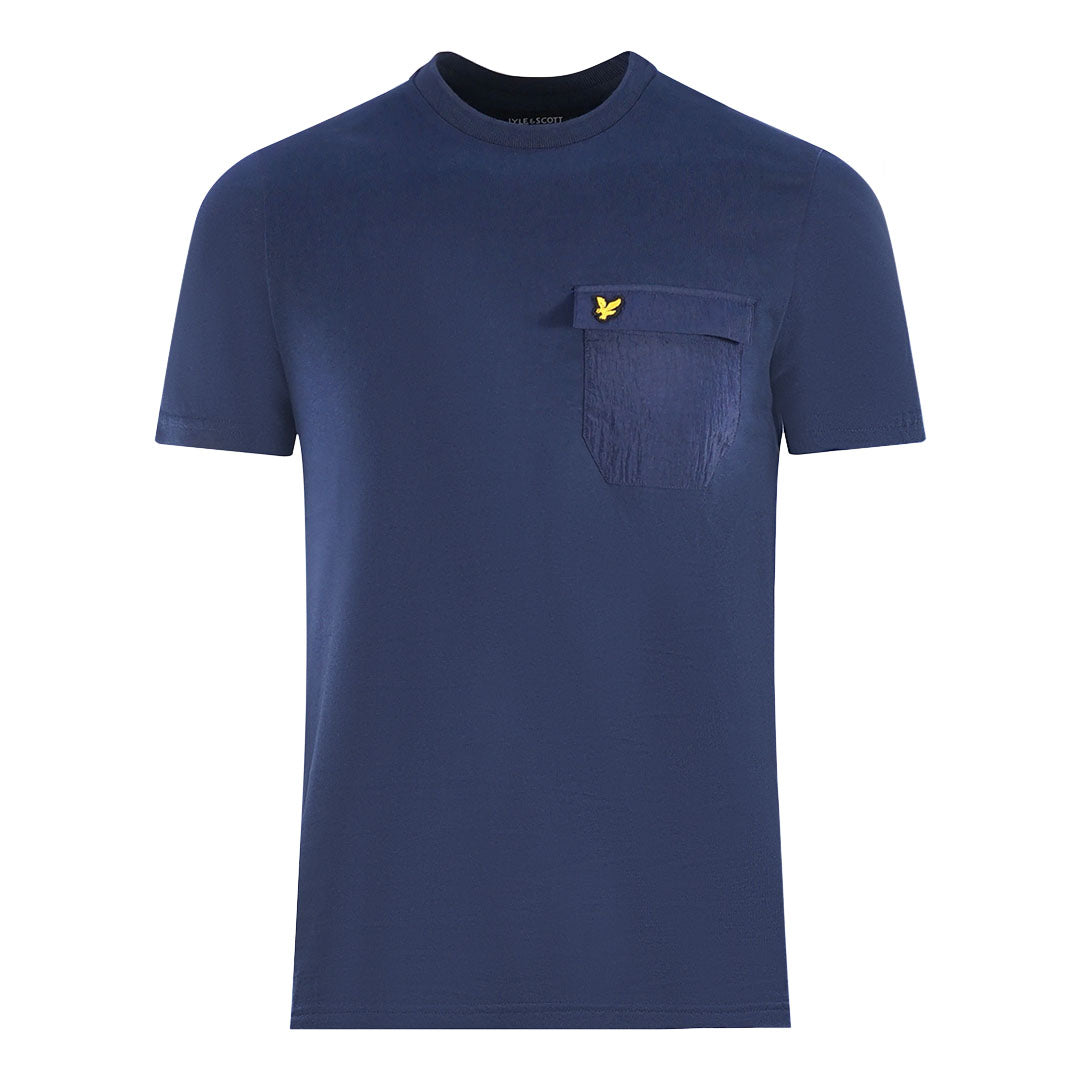 Lyle Scott Nylon Pocket Blue T Shirt