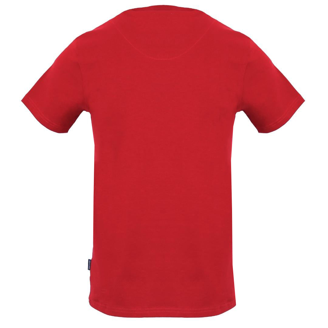 Aquascutum Check Strip Logo Red T Shirt
