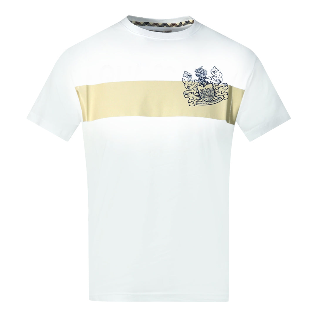 Aquascutum Block Aldis Logo White T Shirt