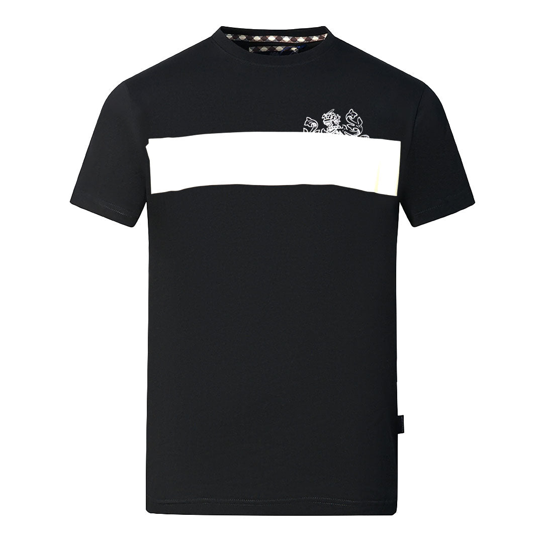 Aquascutum Block Aldis Logo Black T Shirt