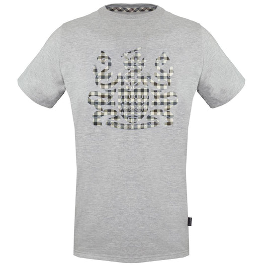 Aquascutum Check Aldis Crest Grey T Shirt