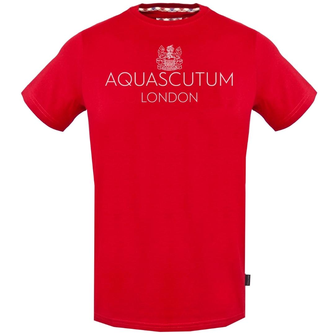 Aquascutum Bold London Logo Red T Shirt