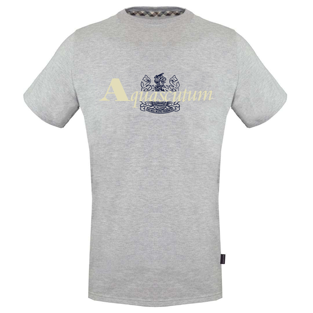Aquascutum Brand Aldis Logo Grey T Shirt