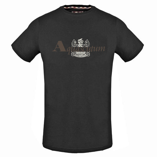 Aquascutum Brand Aldis Logo Black T-Shirt - Nova Clothing