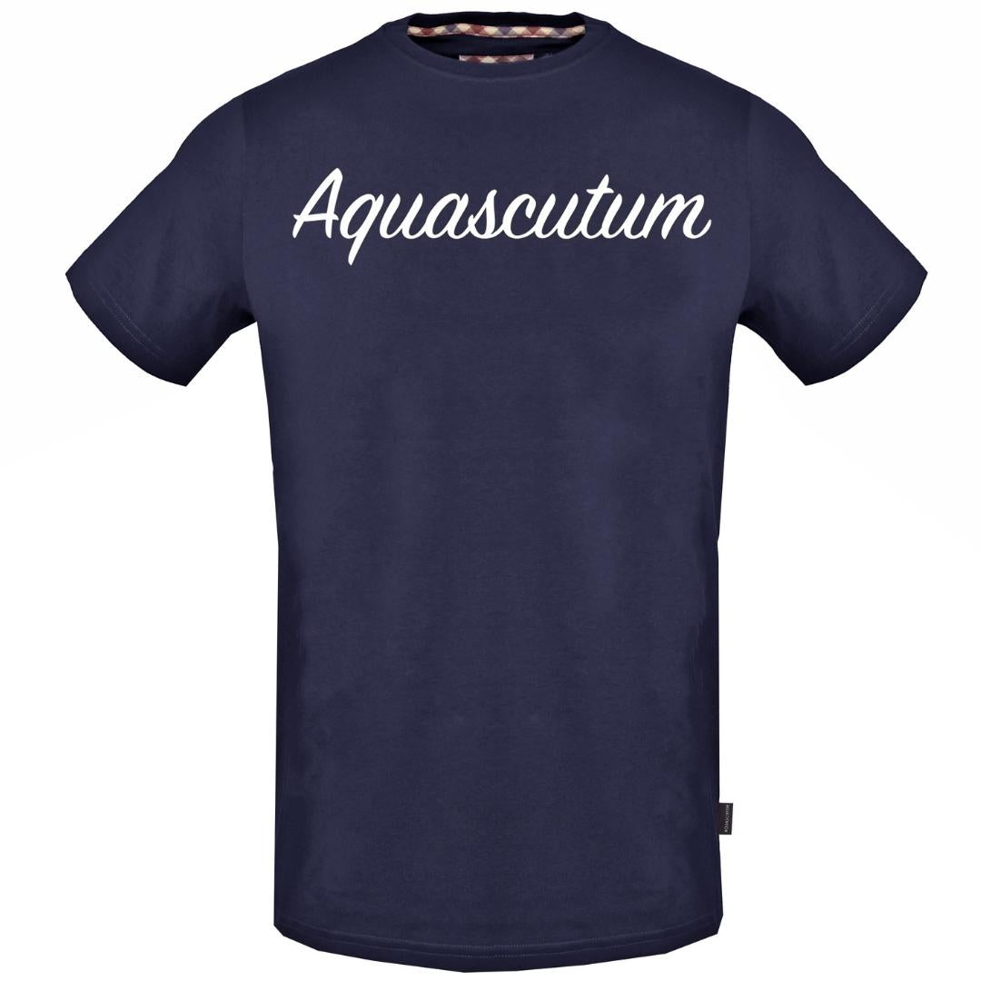 Aquascutum Signature Logo Navy T Shirt