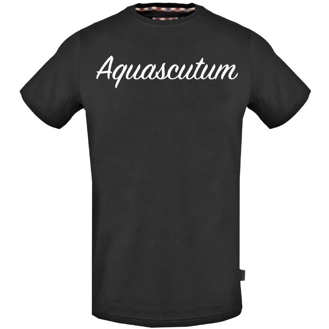 Aquascutum Signature Logo Black T Shirt
