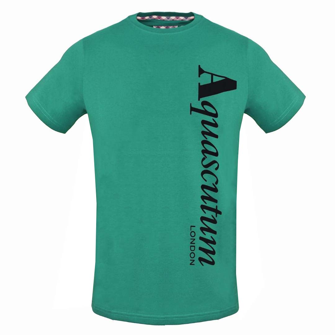 Aquascutum Vertical Logo Green T-Shirt - Nova Clothing